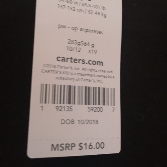 Carters TShirt. New. From smoke and pet free home. - Picture 3 of 3